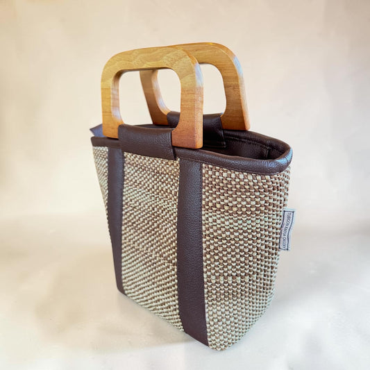 Espresso Earth Handbag (Wooden Handle)