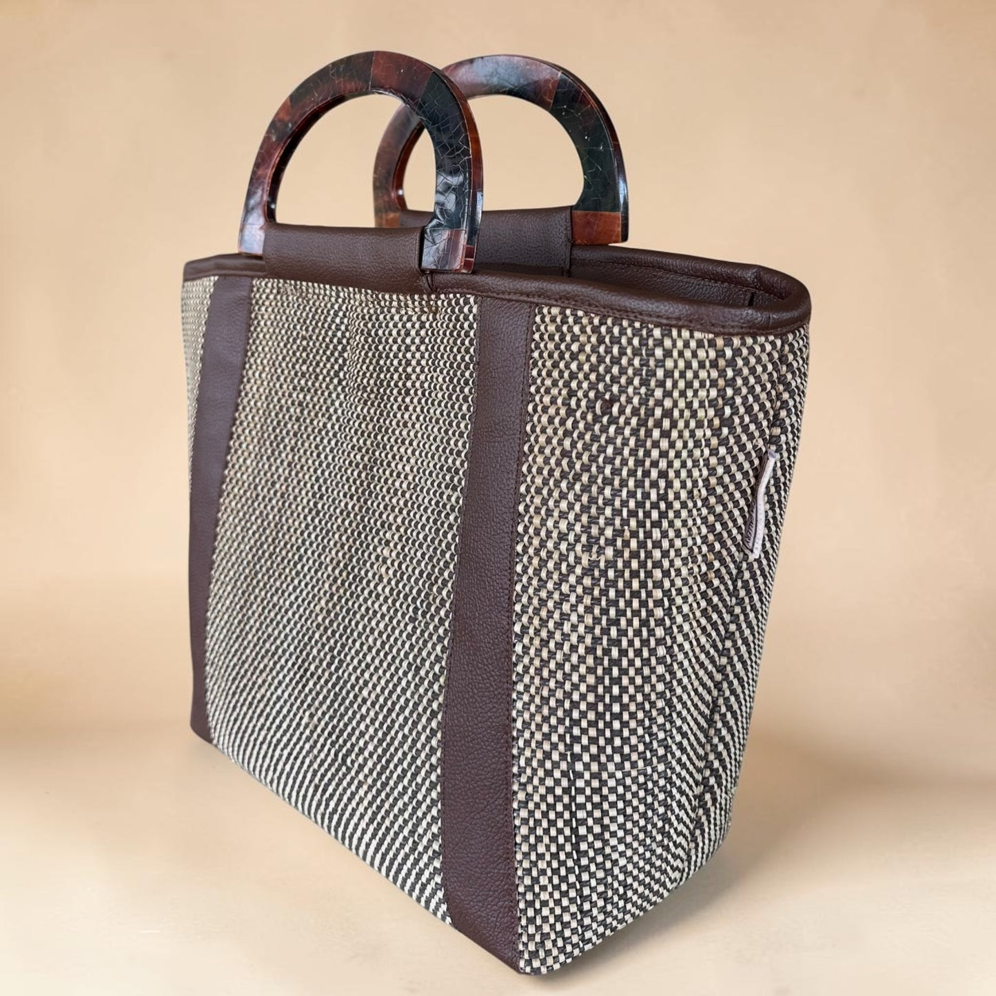 Dark Espresso Tote V1 (Black Tab Handle)