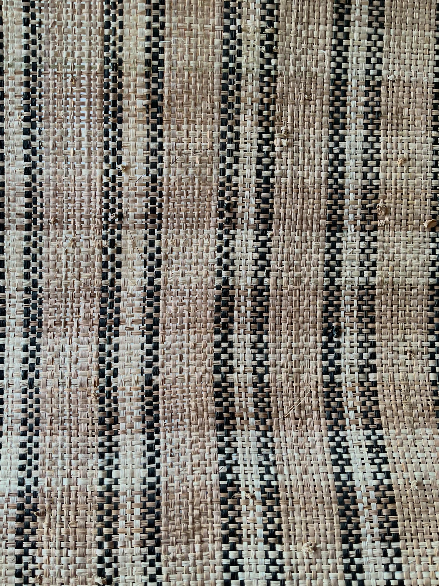 Pinstripe Raffia Fabric Roll (Natural & Black)