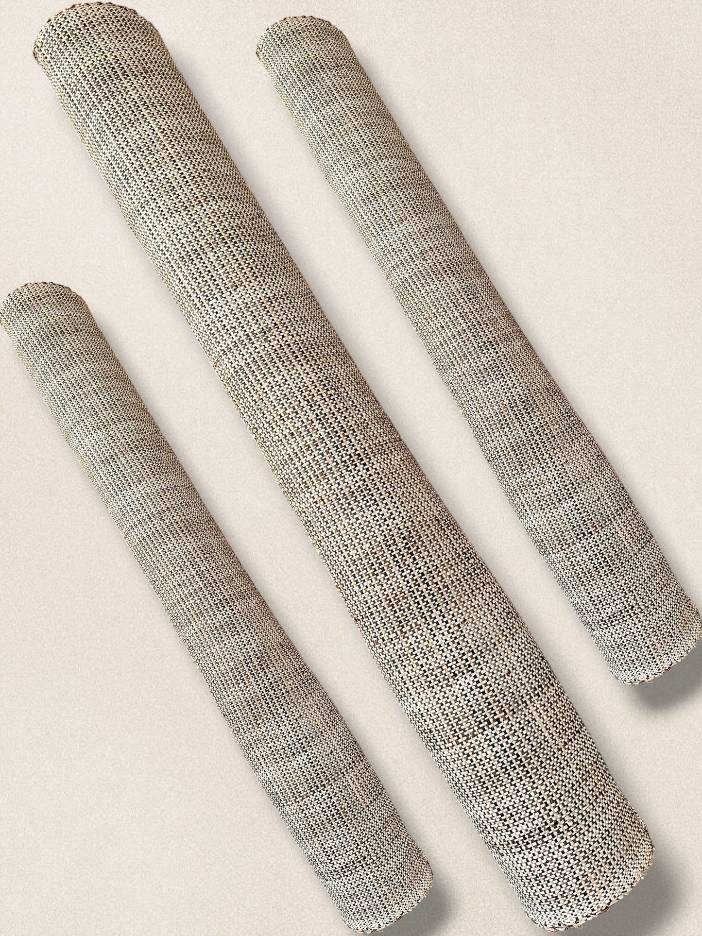 Mosaic Plaid Raffia Fabric Roll (Tri-Color Earth Tones)
