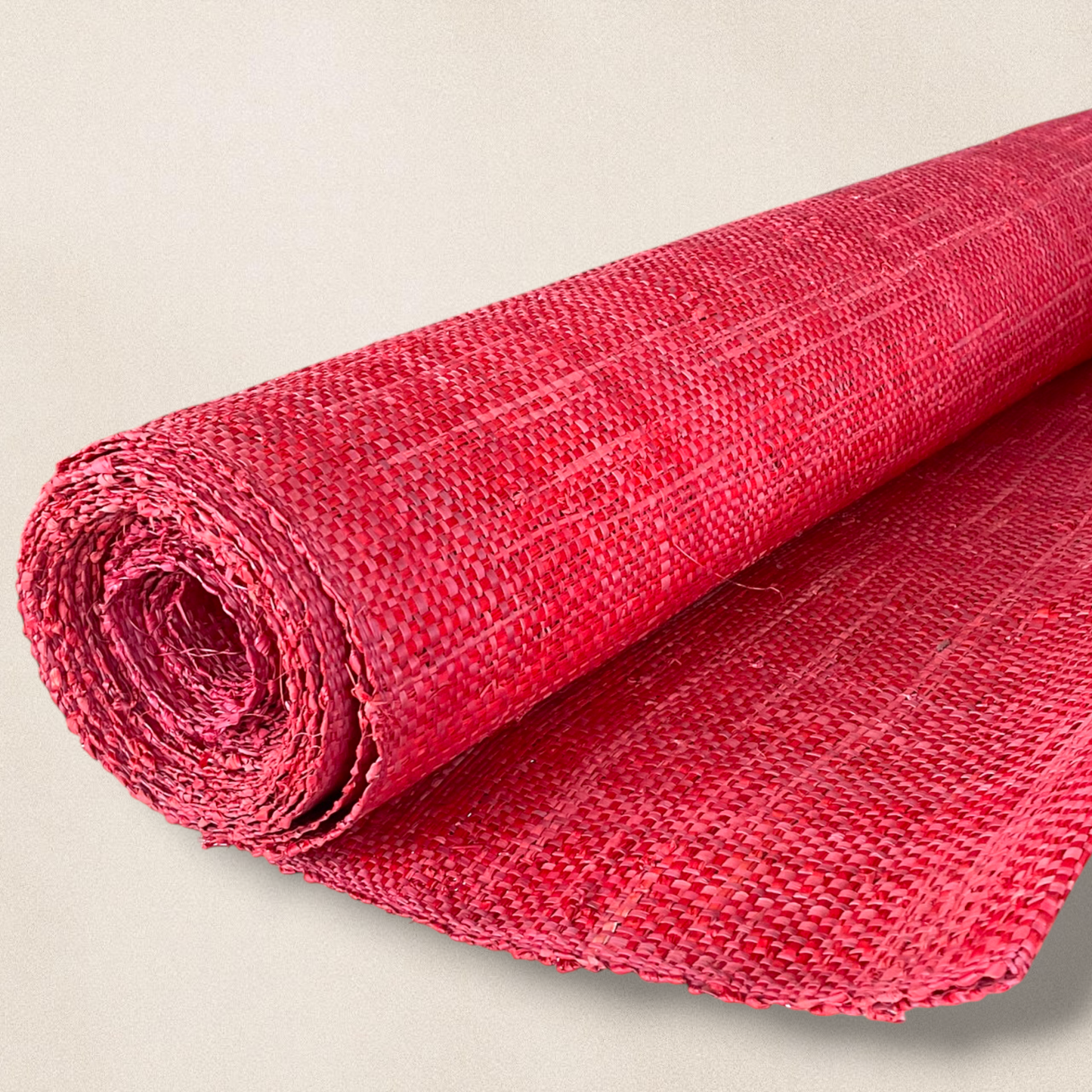 Crimson Red Raffia Fabric Roll