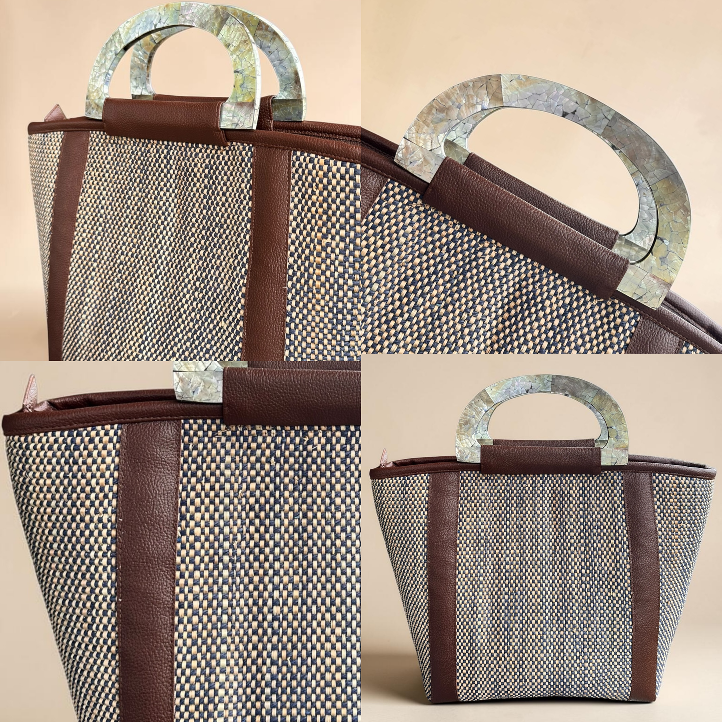 Sapphire Navy Tote (Black Lip Shell)
