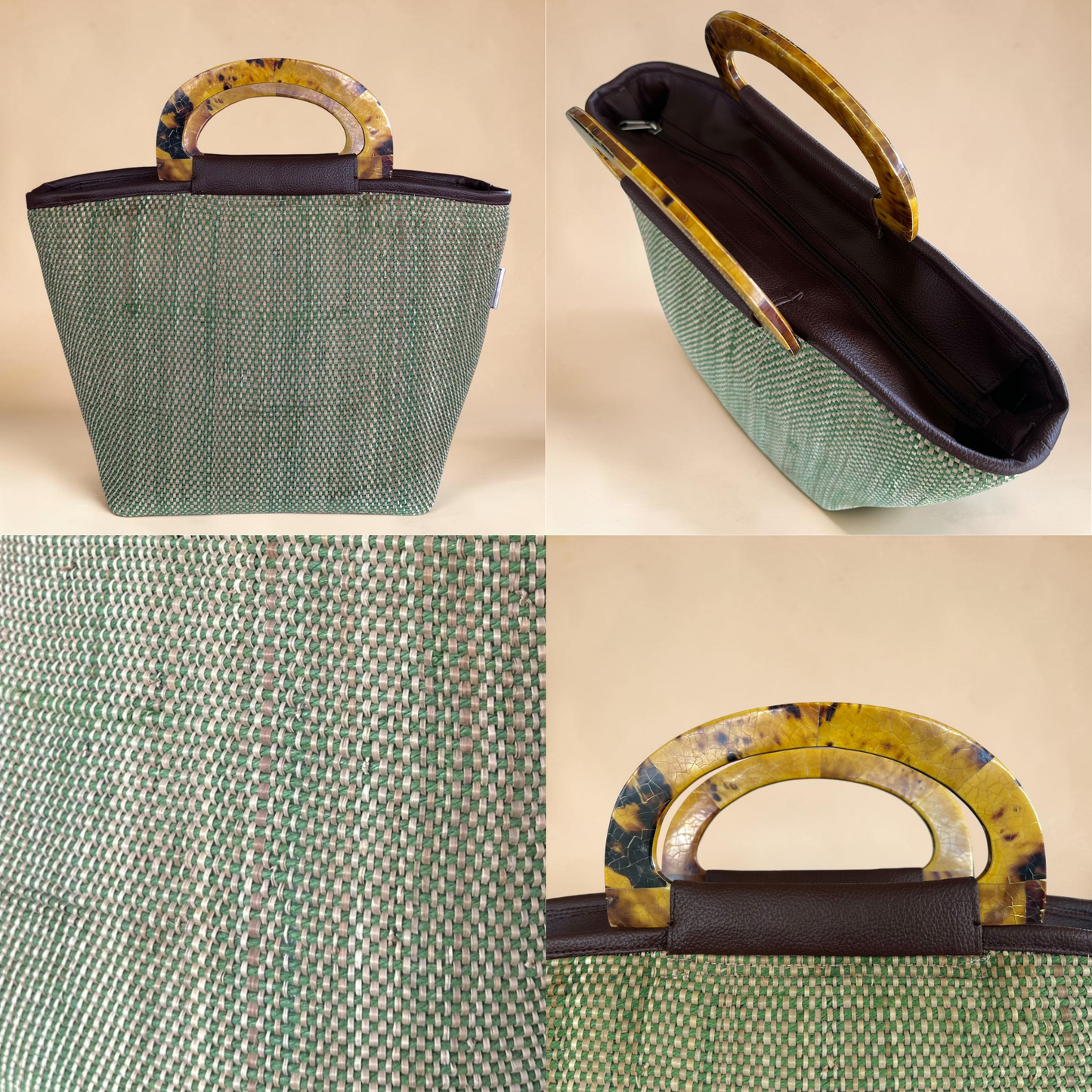 Olive Earth Tote V3 (Brown Tab Handle)