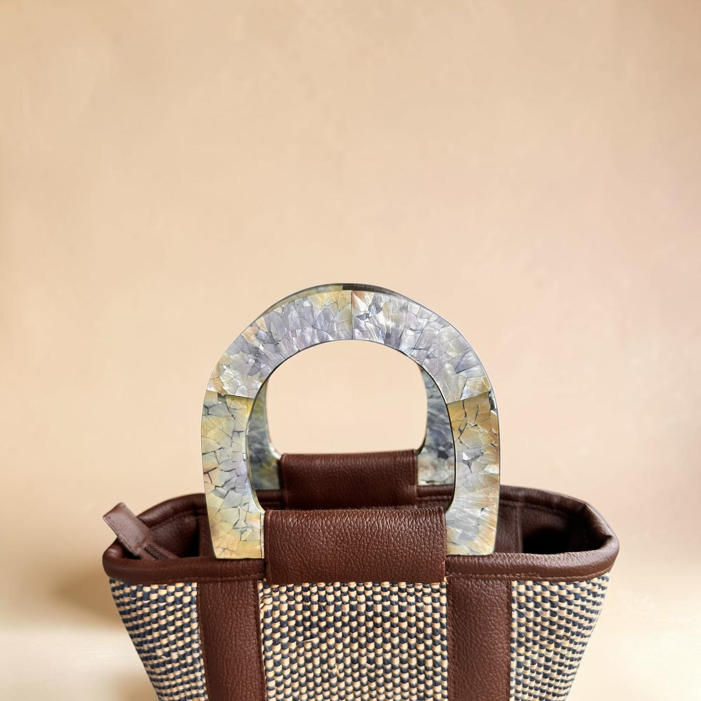 Sapphire Navy Handbag (Black Lip Shell)
