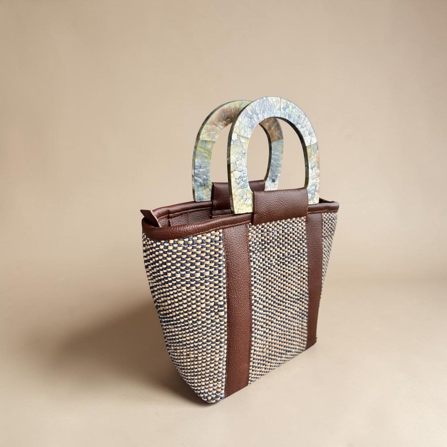 Sapphire Navy Handbag (Black Lip Shell)