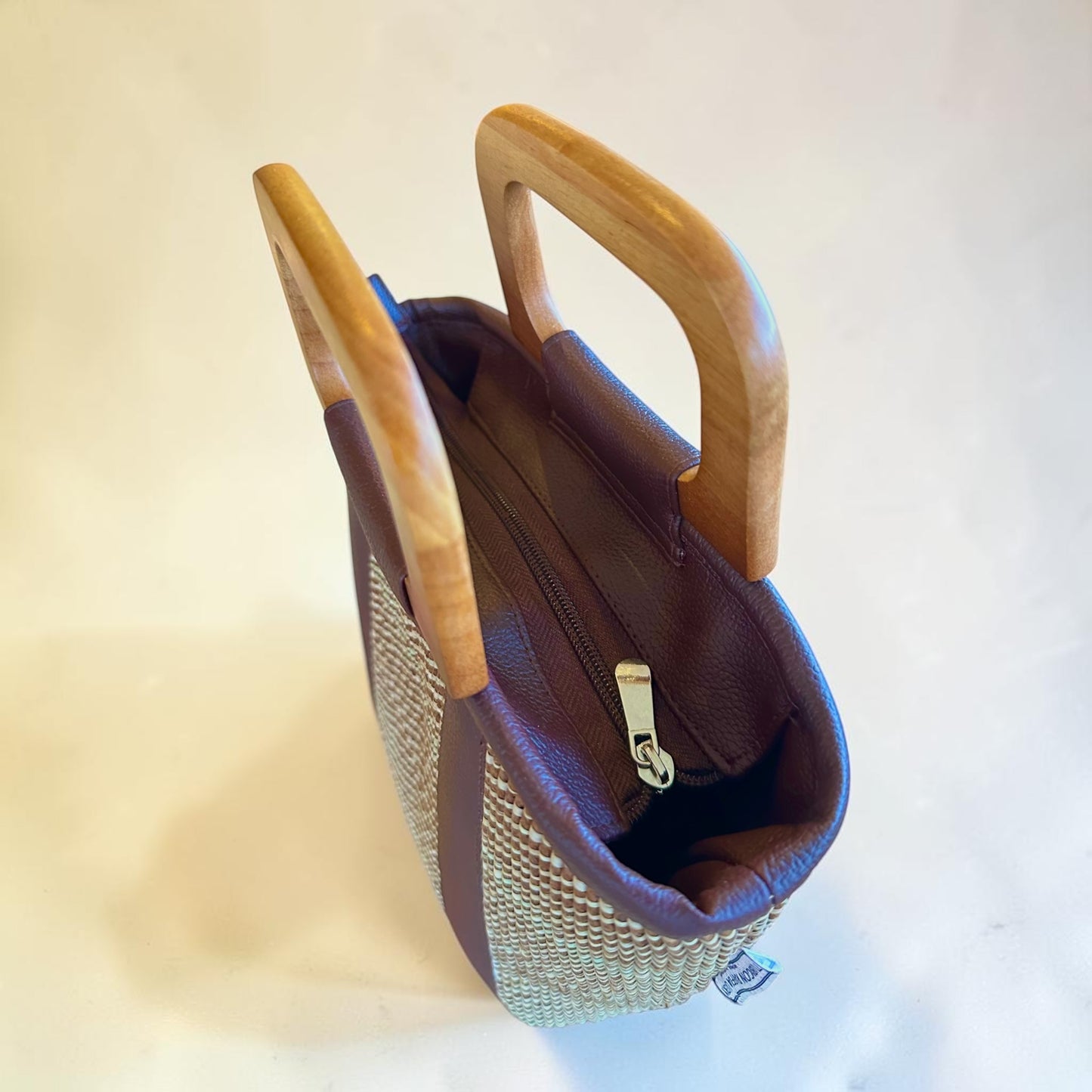 Espresso Earth Handbag (Wooden Handle)