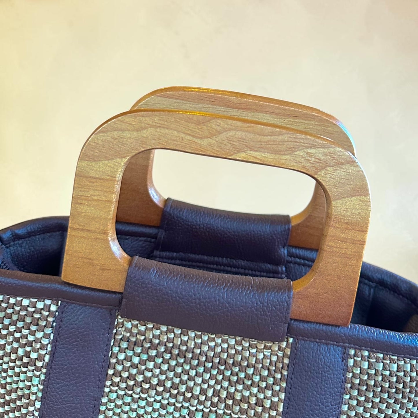 Espresso Earth Handbag (Wooden Handle)