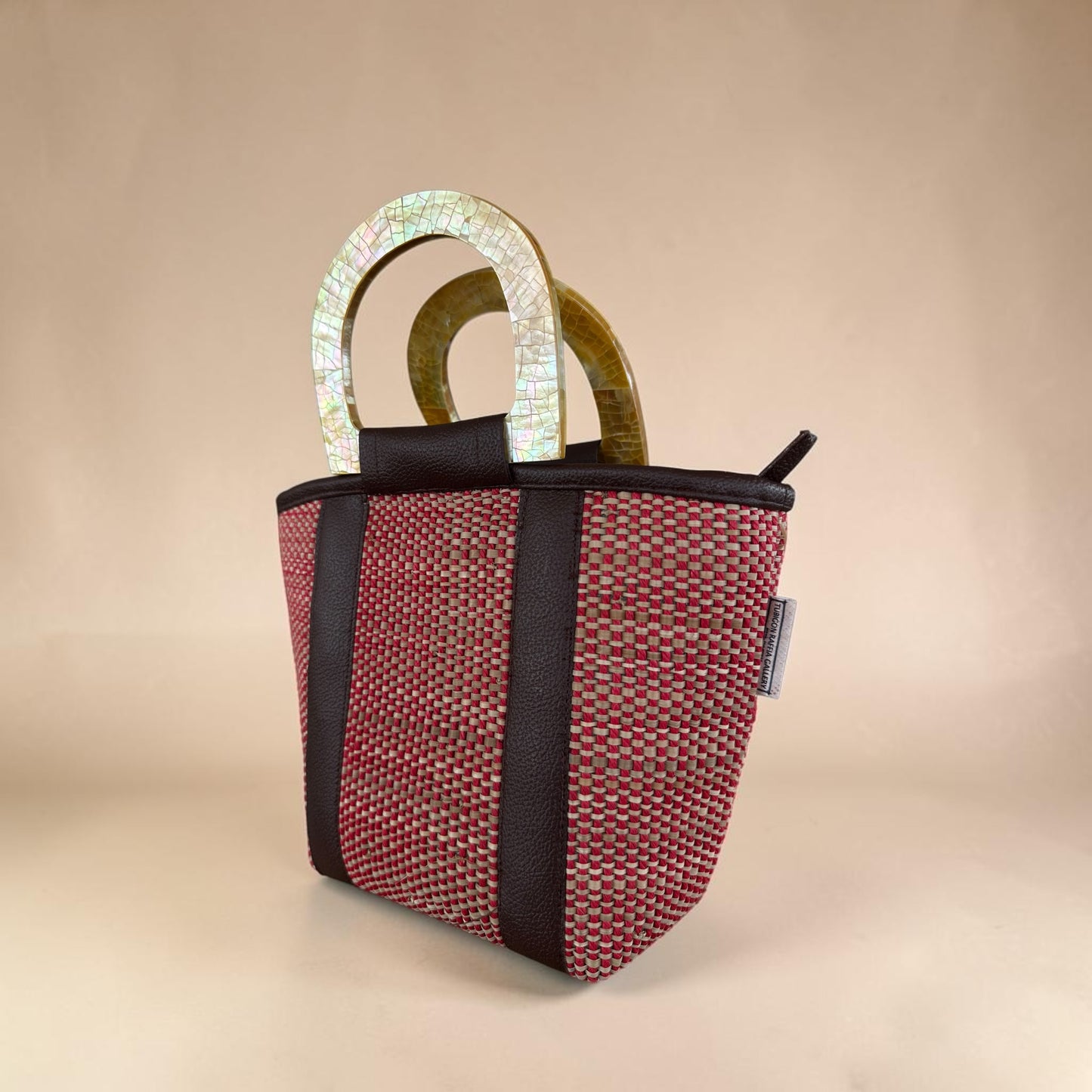 Ruby Earth Hand Bag (Brown Lip Handle)
