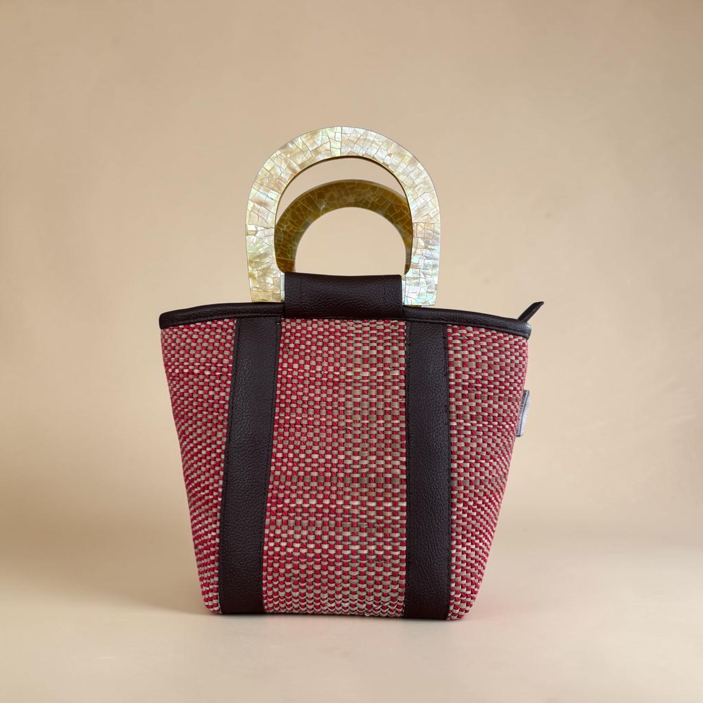 Ruby Earth Hand Bag (Brown Lip Handle)