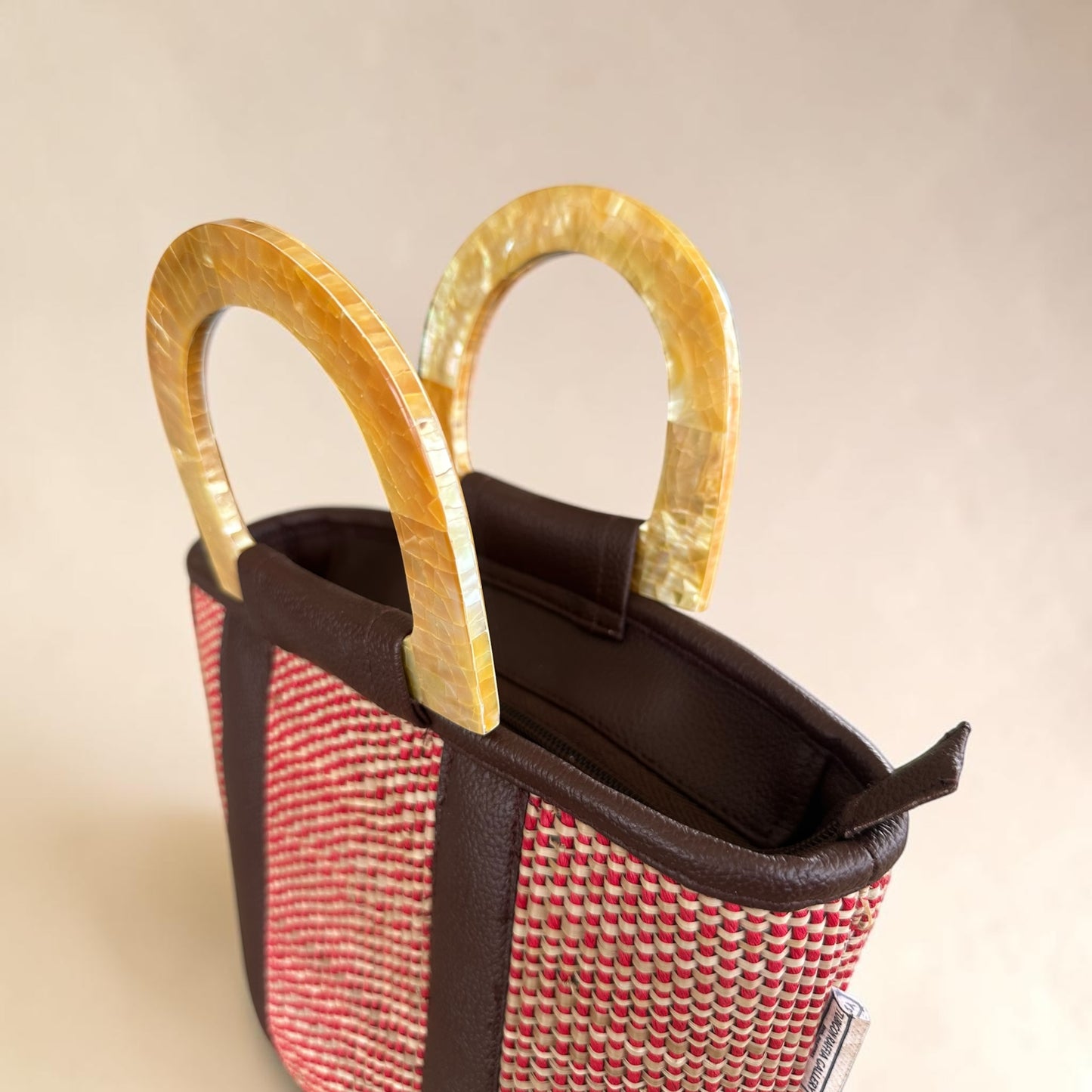 Ruby Earth Hand Bag (Brown Lip Handle)
