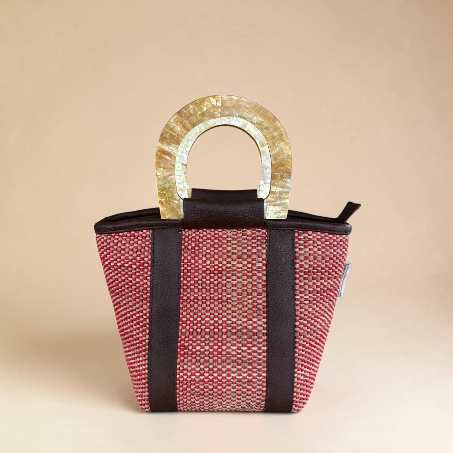 Ruby Earth Hand Bag (Brown Lip Handle)