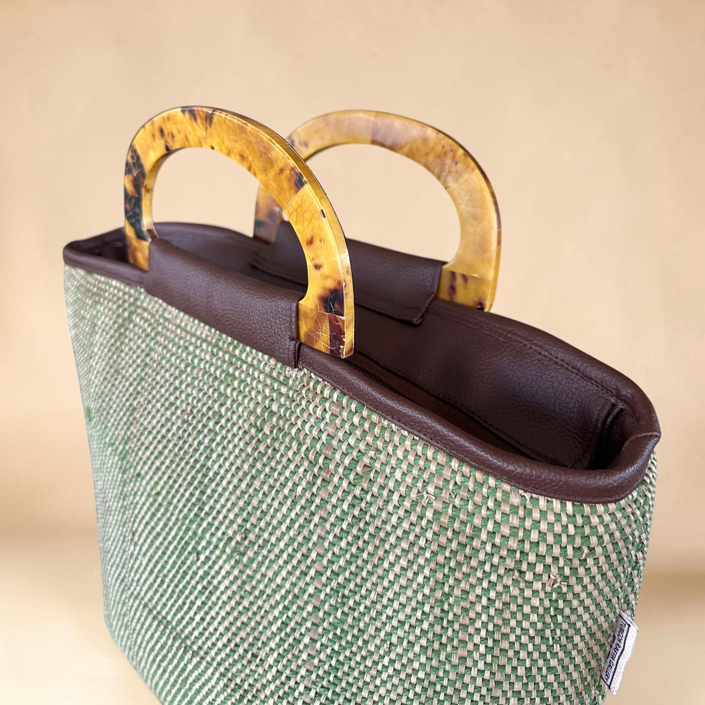 Olive Earth Tote V3 (Brown Tab Handle)