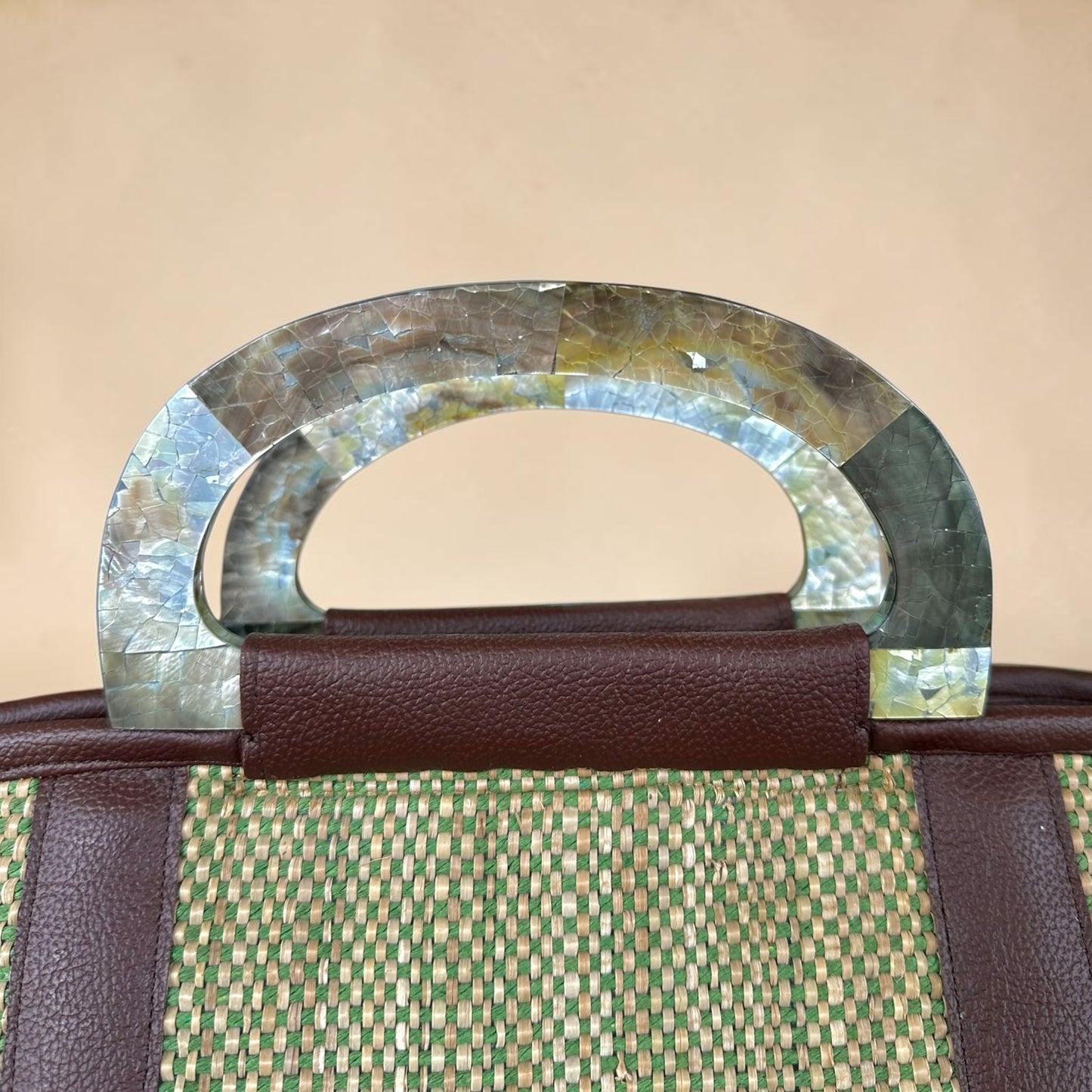 Olive Earth Tote V1 (Black Lip Shell)