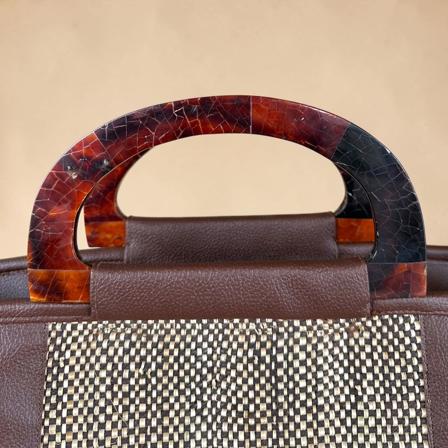 Dark Espresso Tote V1 (Black Tab Handle)
