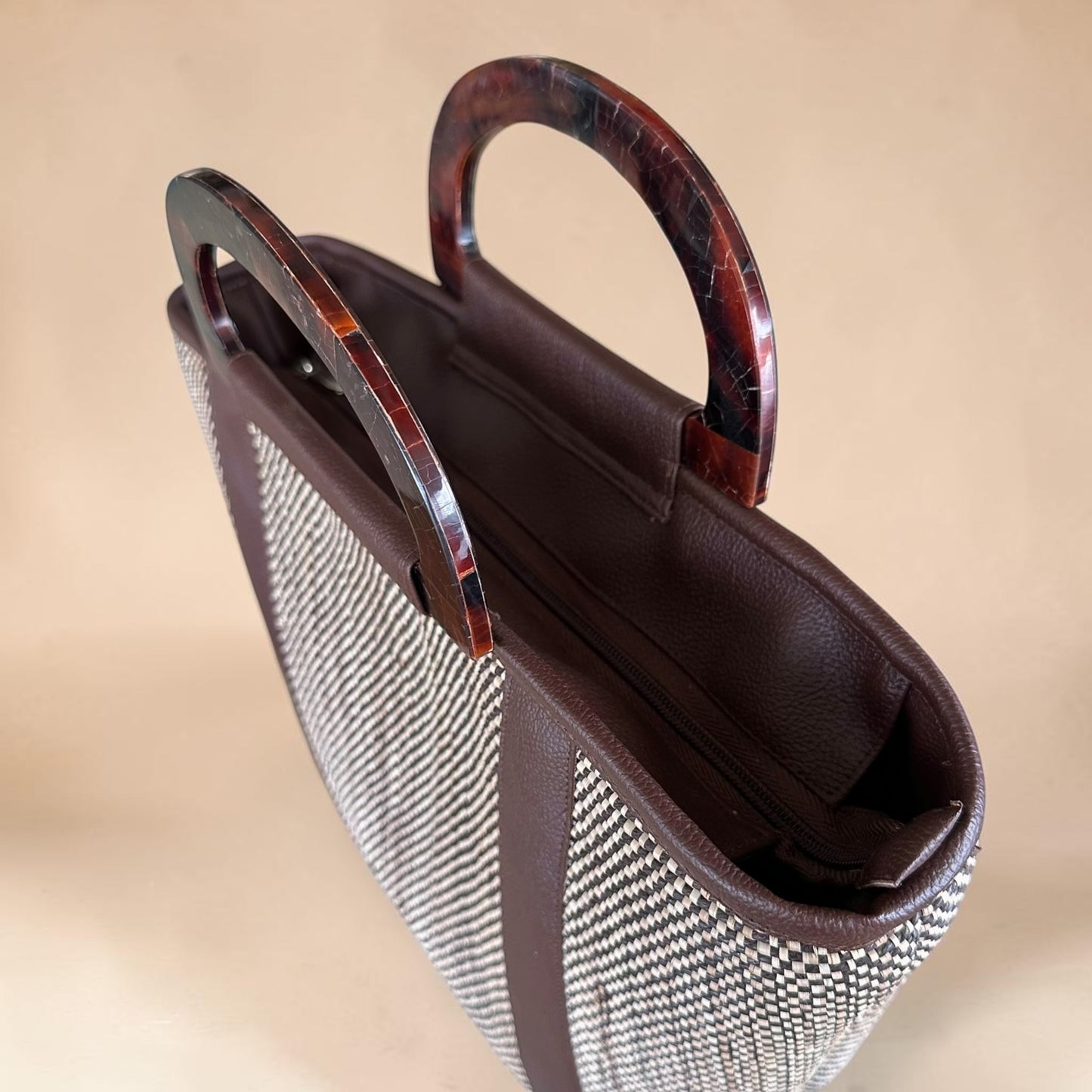 Dark Espresso Tote V1 (Black Tab Handle)