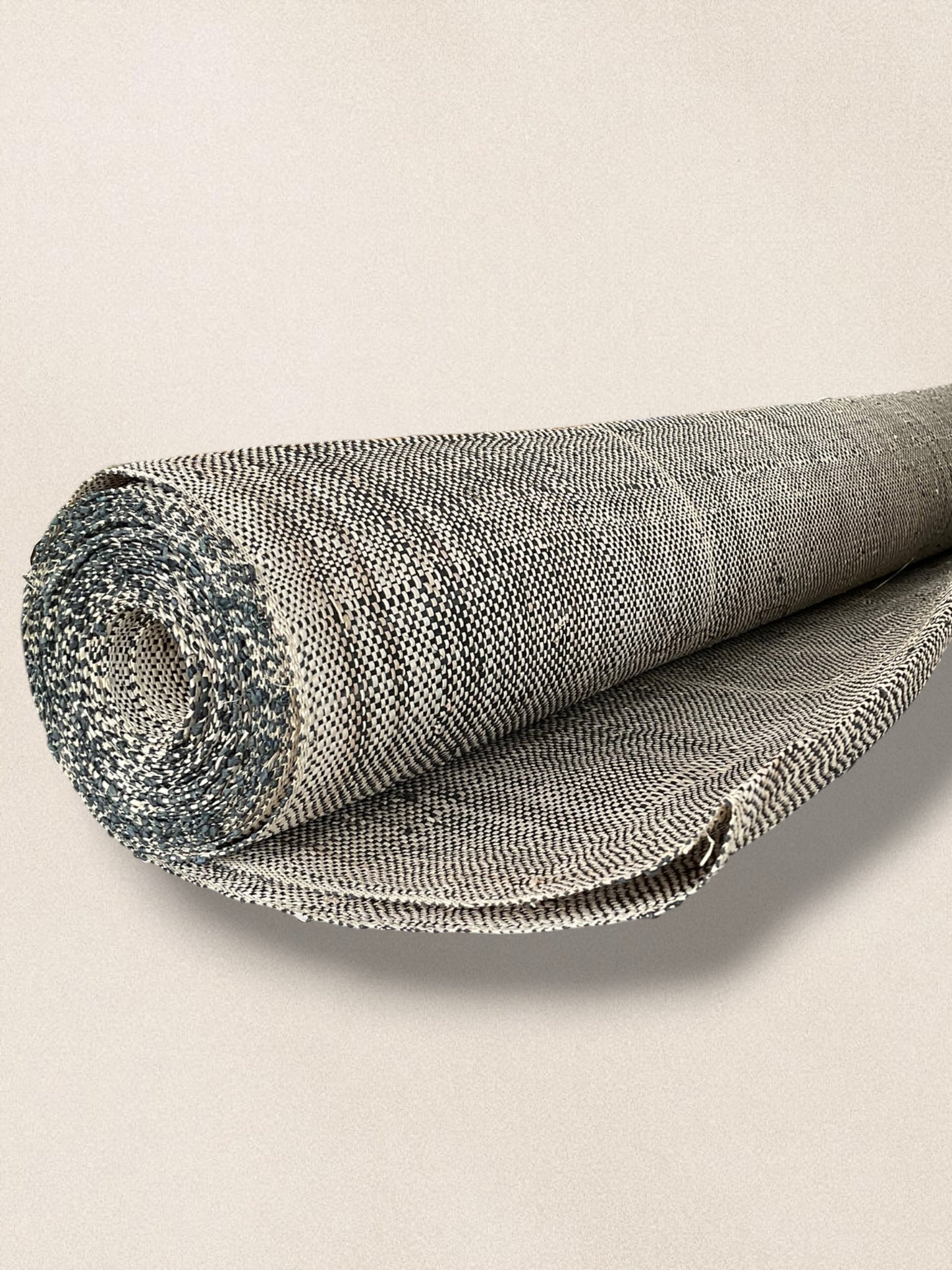 Classic B and W Monochrome Raffia Fabric Roll