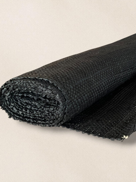 Charcoal Black Raffia Fabric Roll