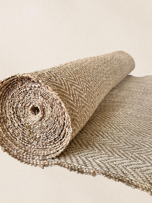 Classic Reversable Zigzag Raffia Fabric Roll