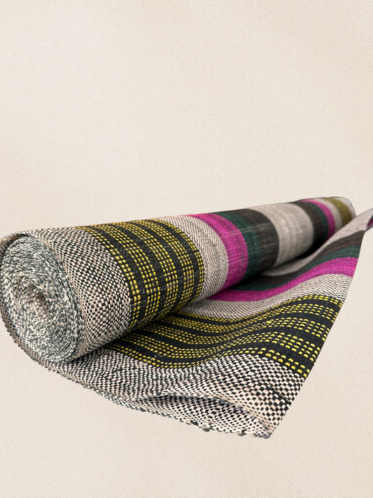 Multi-Stripe Raffia Fabric Roll