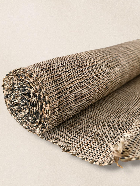Mosaic Plaid Raffia Fabric Roll (Tri-Color Earth Tones)