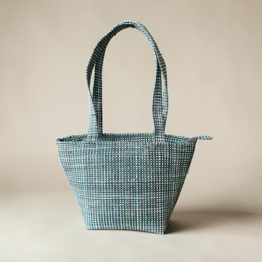 Woven Mini Tote Bag in Forest Green