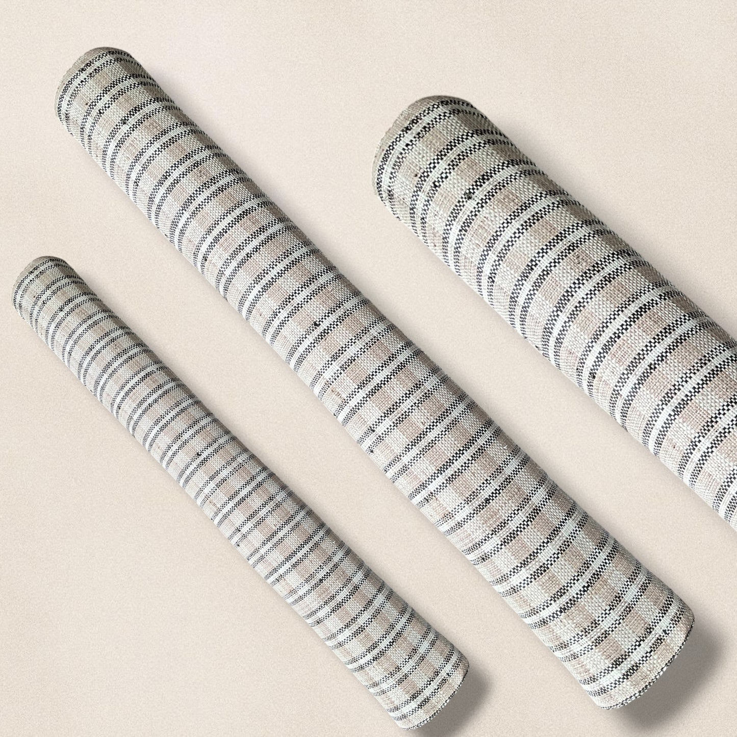 Pinstripe Raffia Fabric Roll (Natural & Black)
