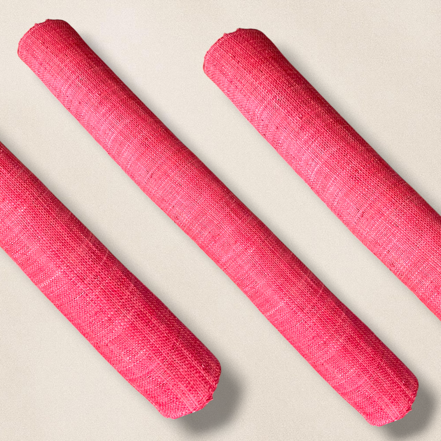 Crimson Red Raffia Fabric Roll