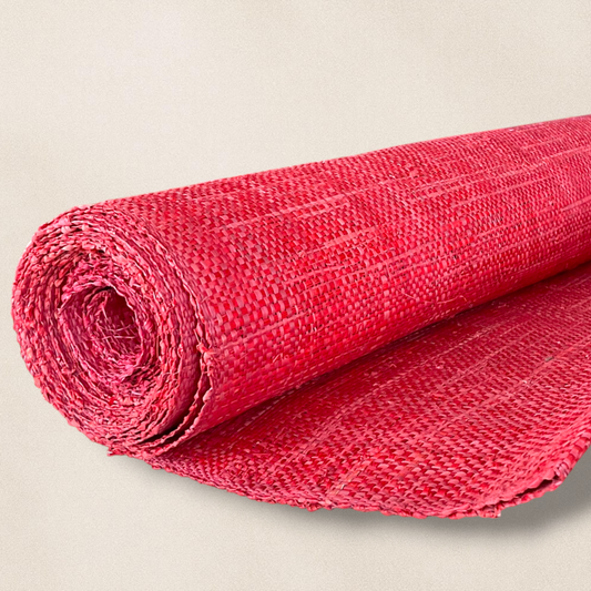 Crimson Red Raffia Fabric Roll