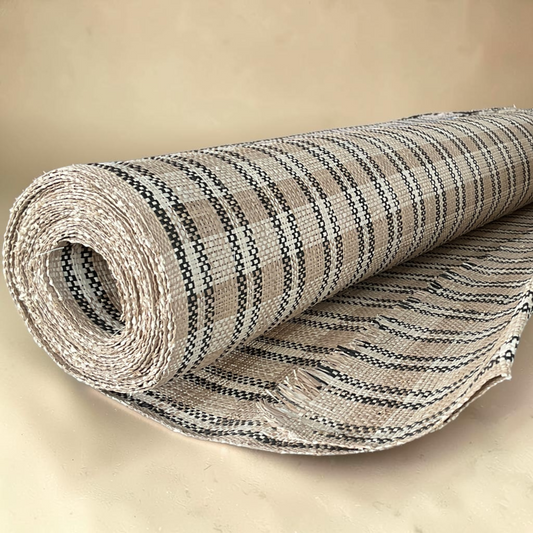 Pinstripe Raffia Fabric Roll (Natural & Black)